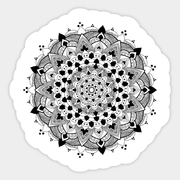 Black and White Mandala Sticker by Cutthroatdesigns